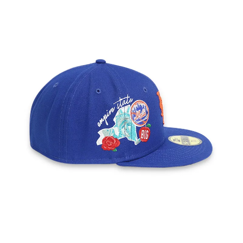 [ 60224647 ] New York Mets City Cluster Blue Men's MBL 59FIFTY Fitted Hat