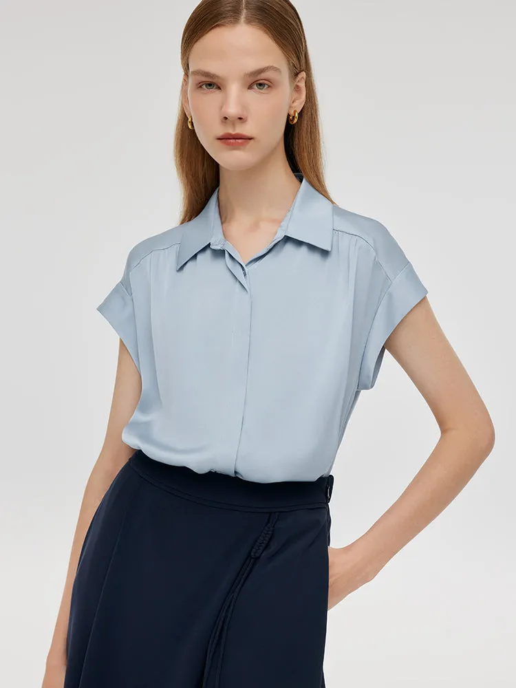 22 Momme Mulberry Silk Lapel Women Shirt