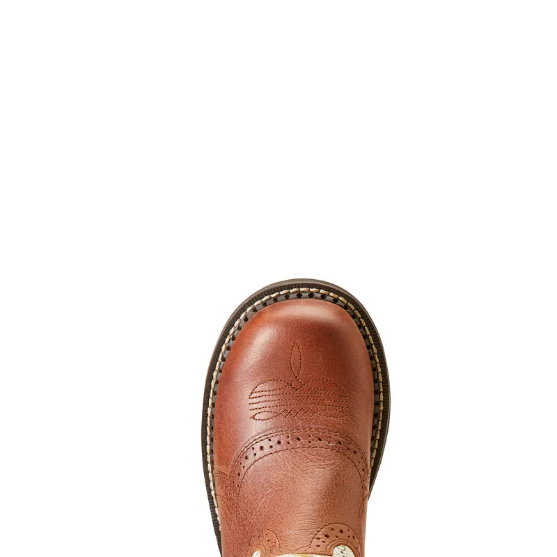 'Ariat' Women's 8 Fatbaby Heritage Farrah Western Round Toe - Autumn Leaf / Daisy