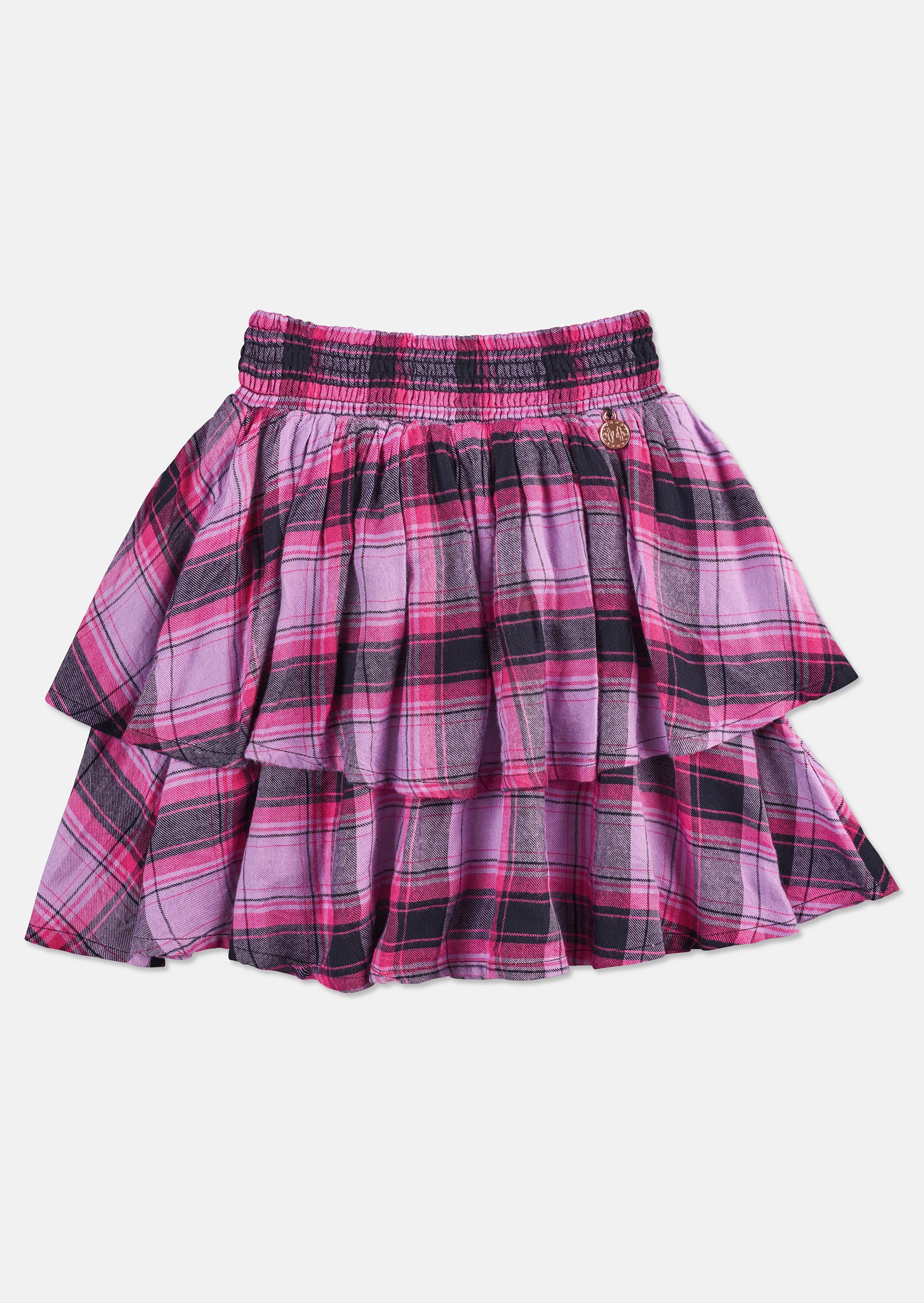 Autumn Check Tiered Skirt