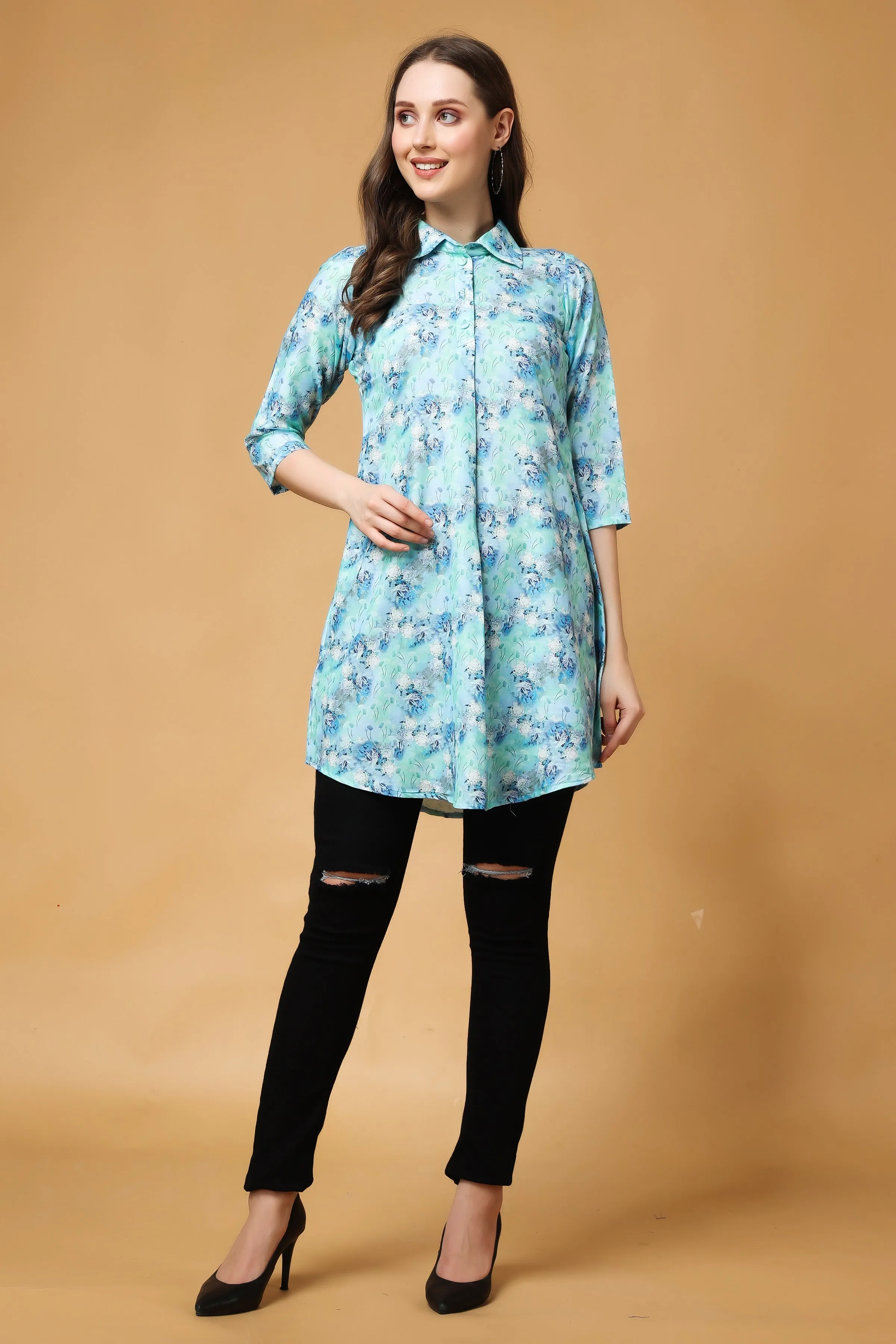 Bluebell Floral Modal Short Kurta