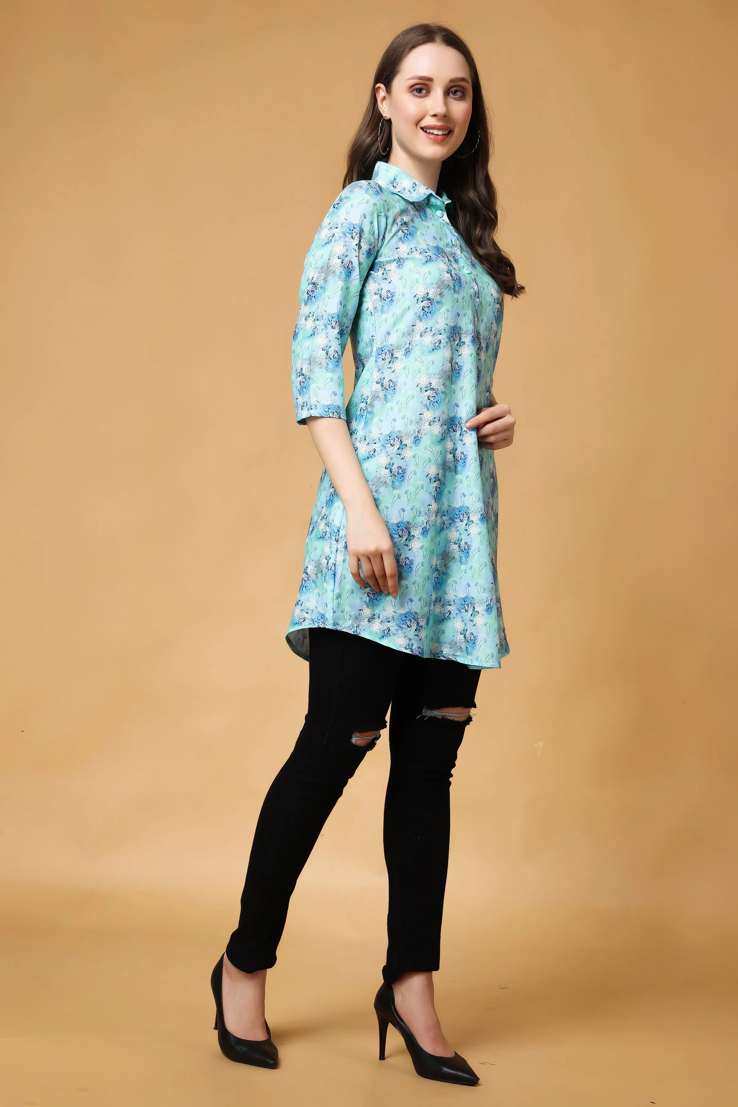 Bluebell Floral Modal Short Kurta