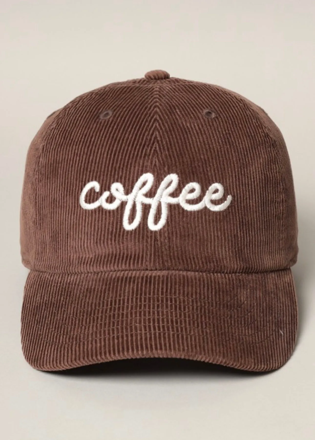 Brown Corduroy Coffee Hat