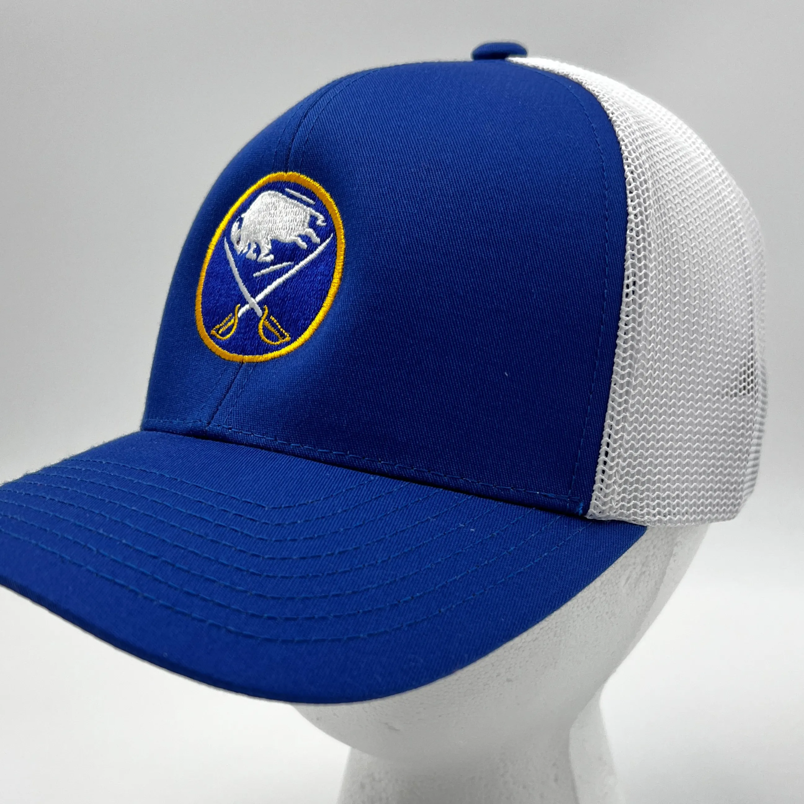 Buffalo Sabres Royal and White Trucker Snapback Hat