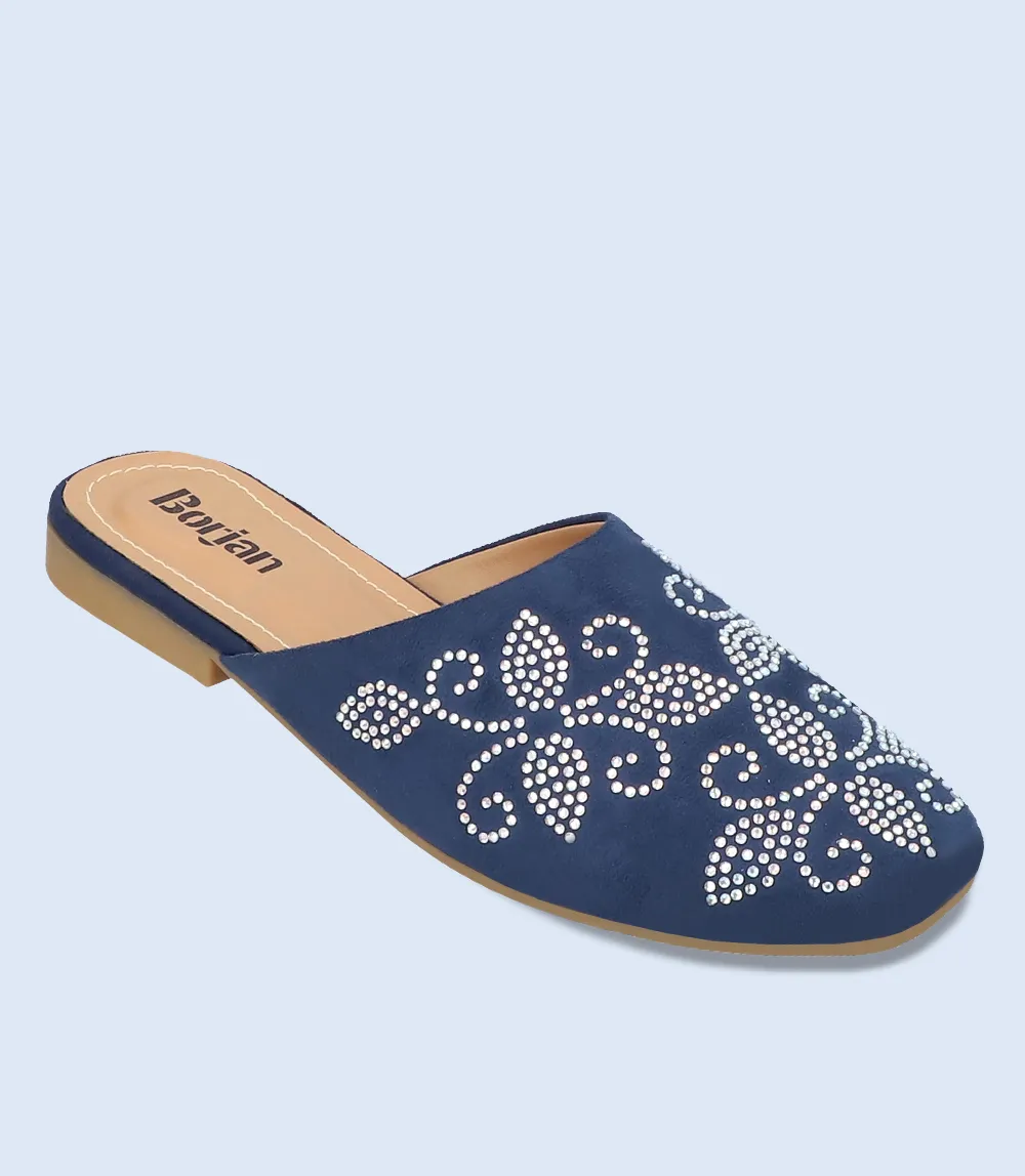 BW8228-NAVY-Women Casual Mules