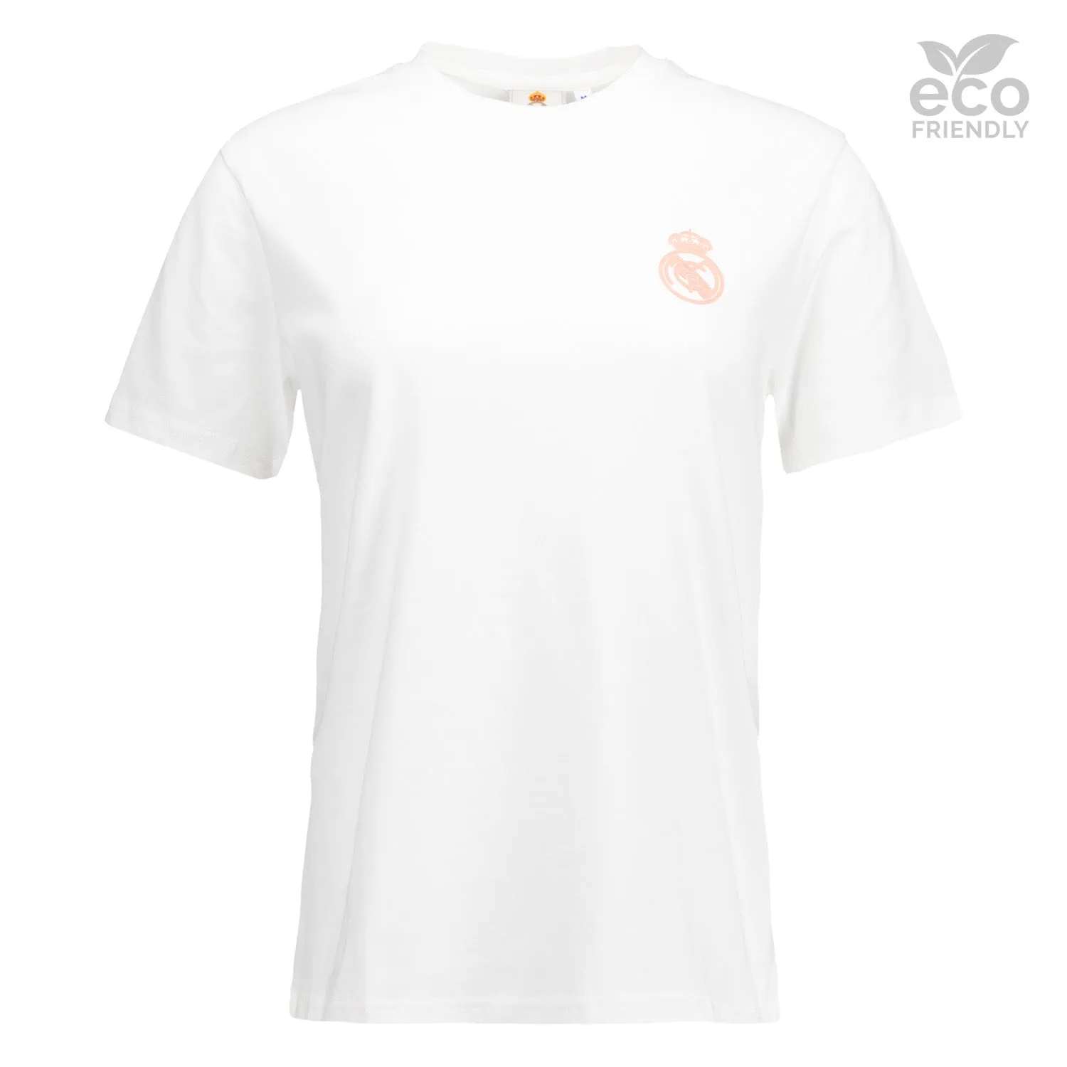 Camiseta Mujer ECO Essentials Real Madrid Escudo Monocolor Blanca