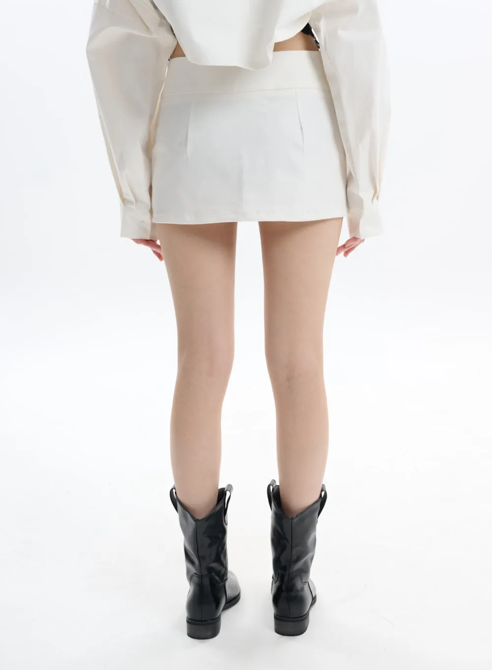 Cotton Chic Zip-Up Mini Skirt IF413