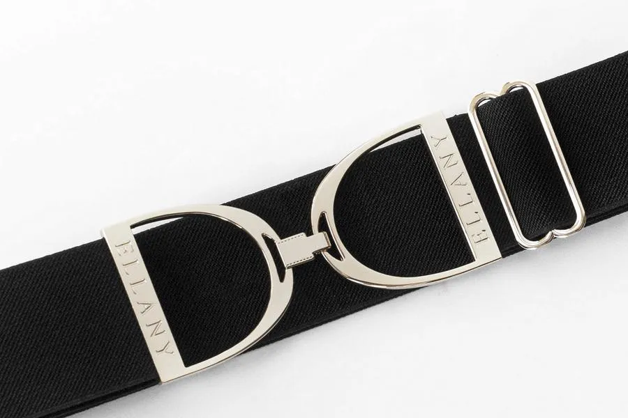 ELLANY - BLACK 2" SILVER STIRRUP ELASTIC BELT