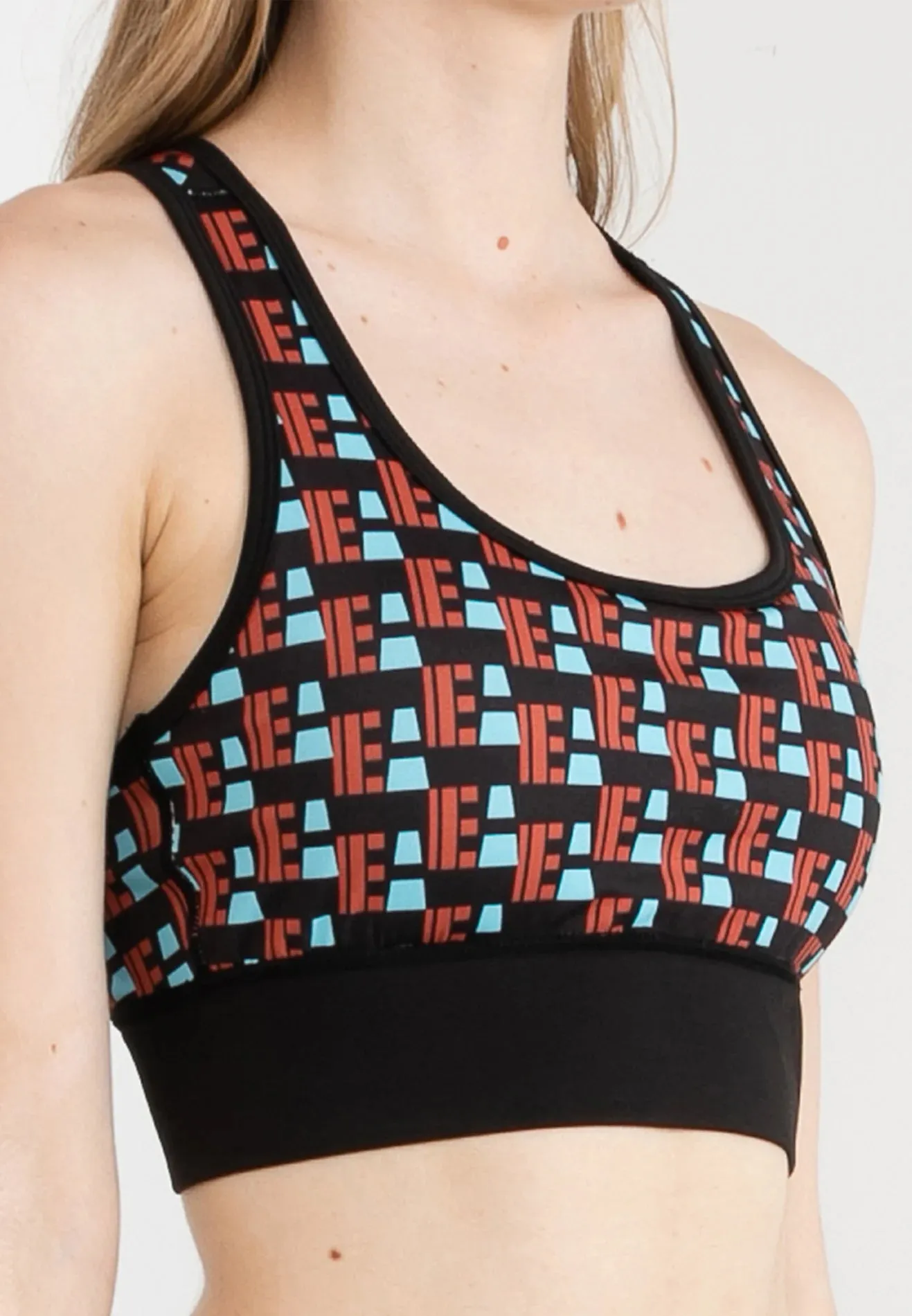 ELLE Active EA Logo Monogram Sports Bra