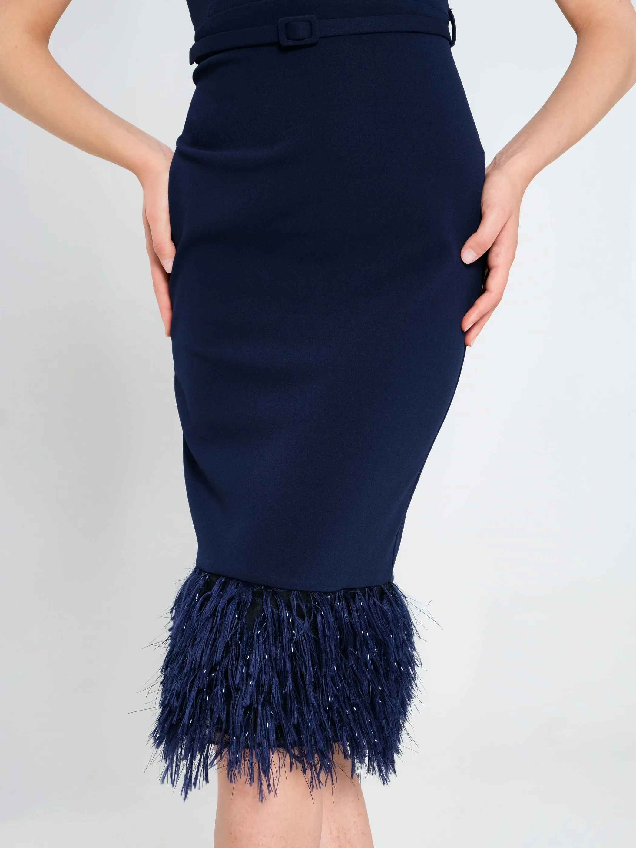 FEATHER SHEATH DRESS