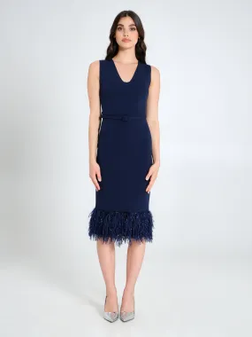 FEATHER SHEATH DRESS