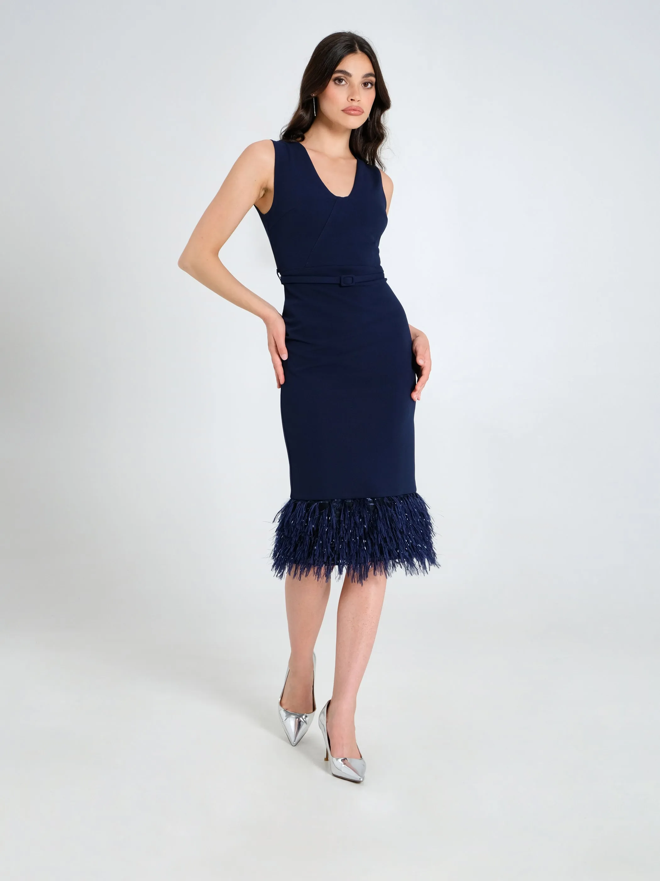 FEATHER SHEATH DRESS