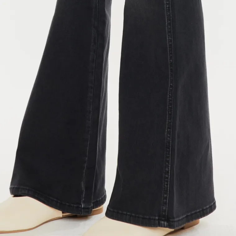 Finley Black Wash High Rise Flare Jeans