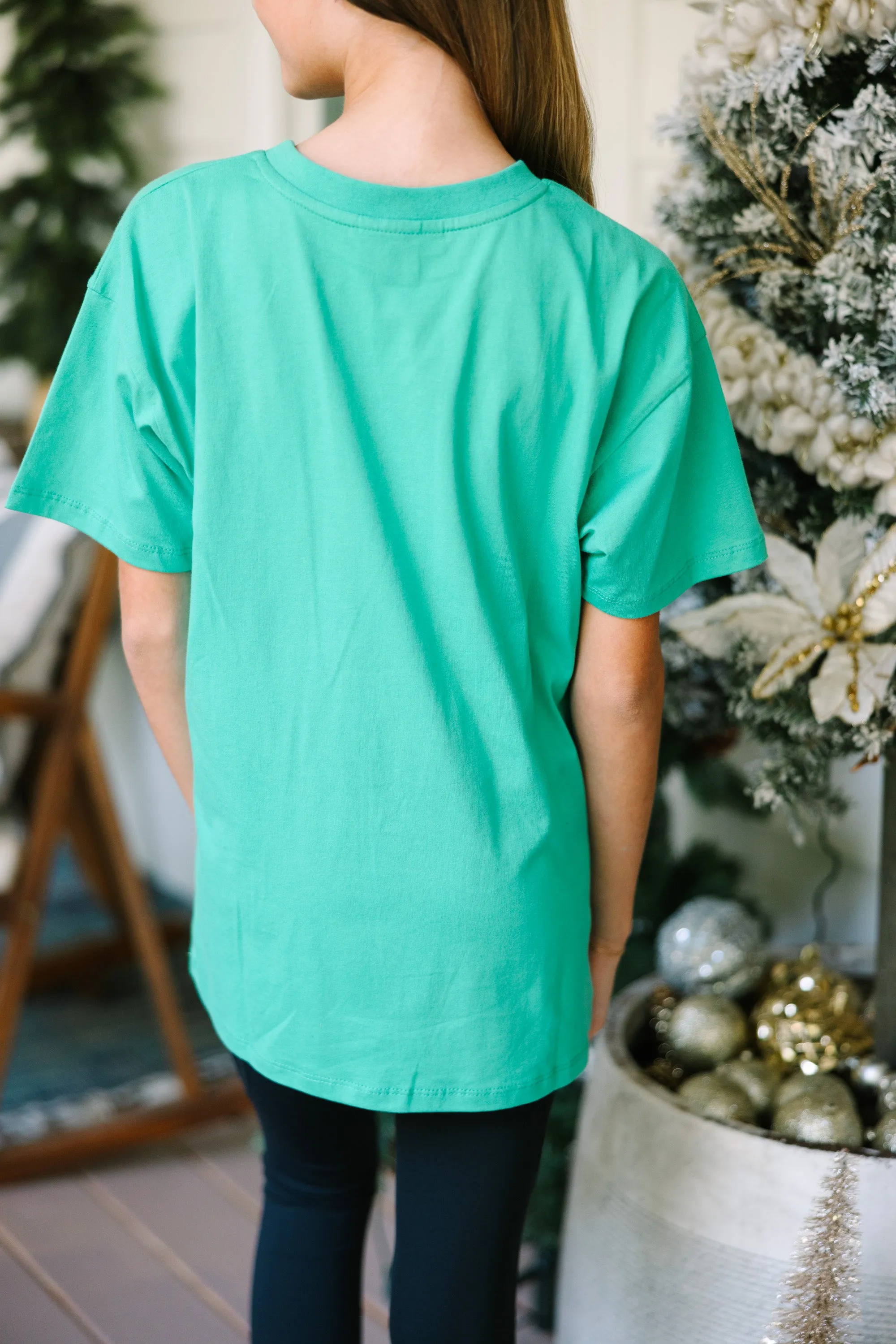 Girls: Kelly Green Oversized Tee