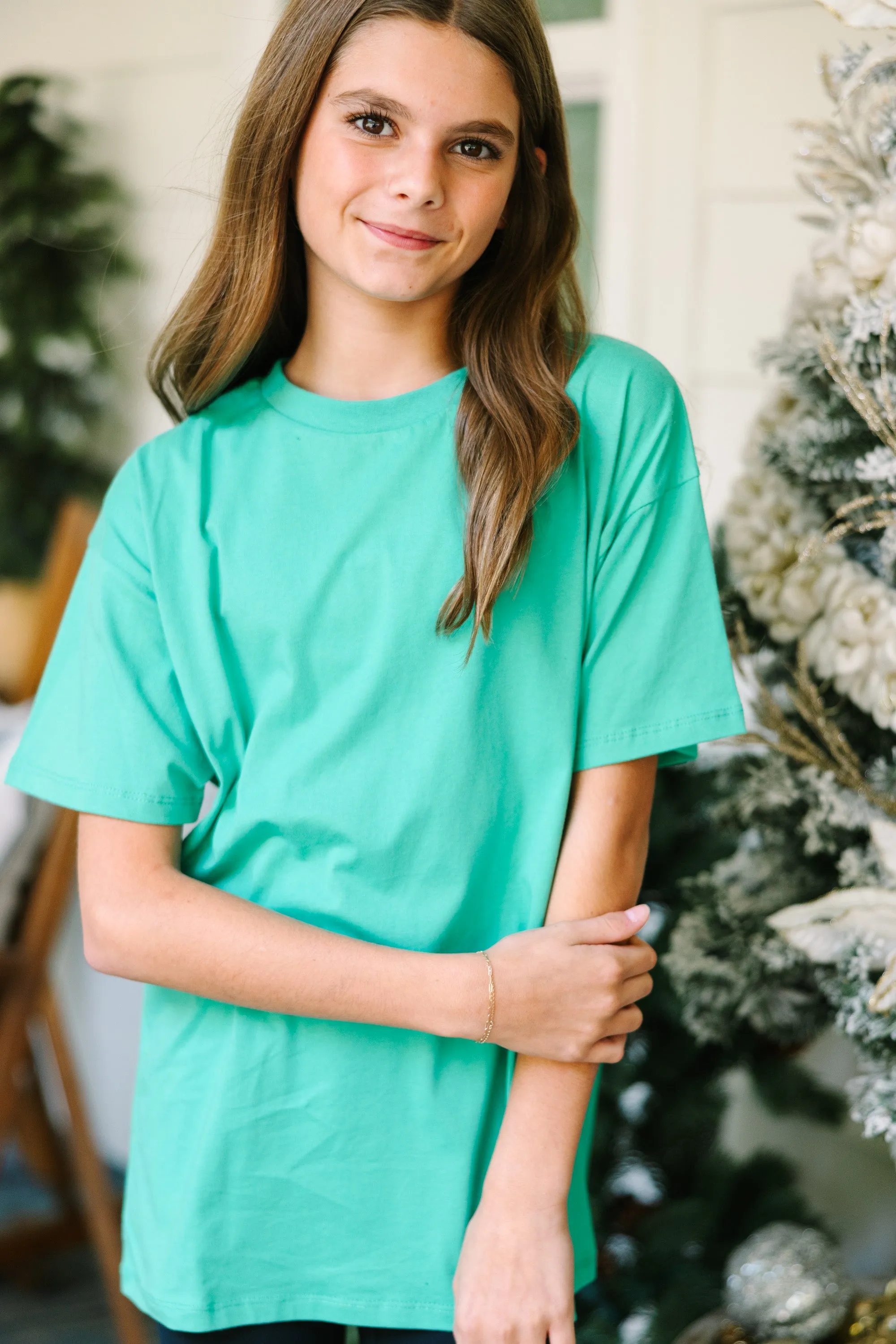 Girls: Kelly Green Oversized Tee