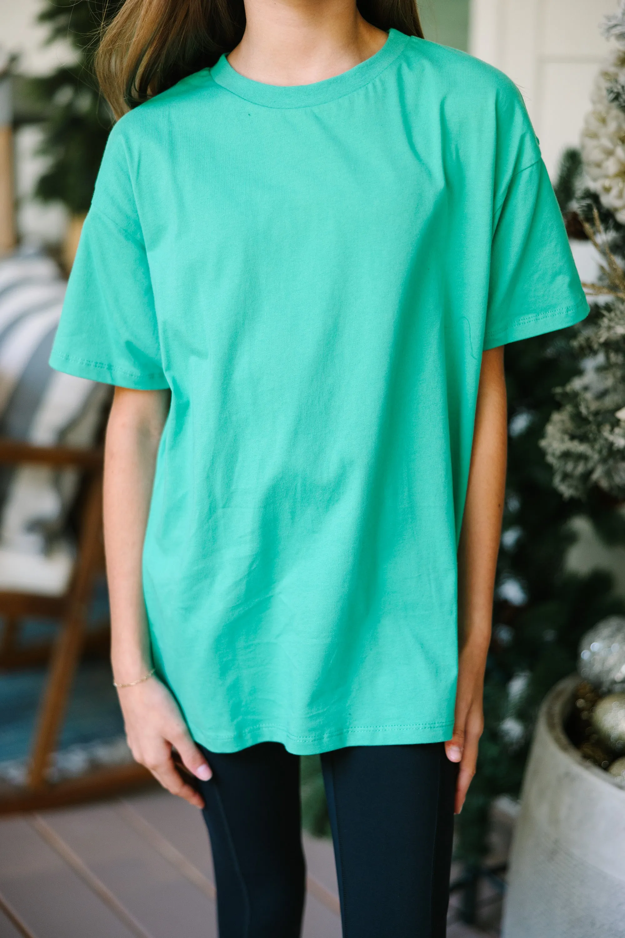 Girls: Kelly Green Oversized Tee