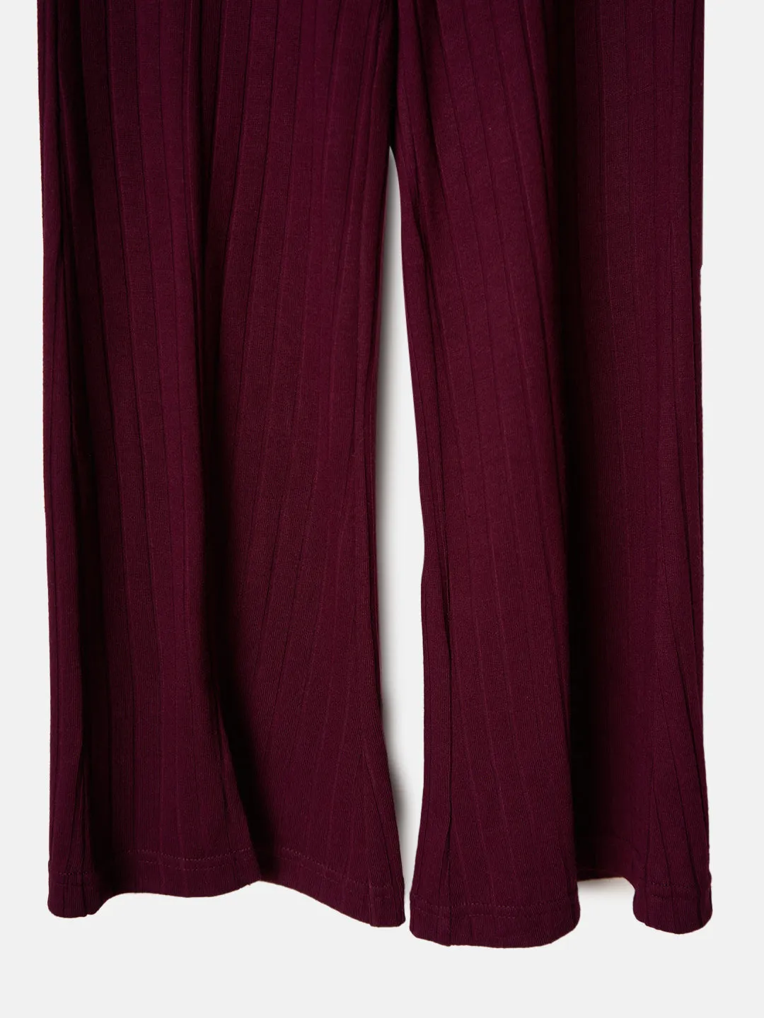 Girls Purple Flared Wide Leg Palazzo Pants