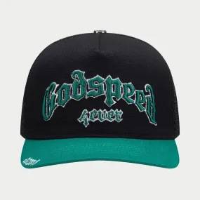 GODSPEED GS FOREVER TRUCKER HAT BLACK/ JET GREEN