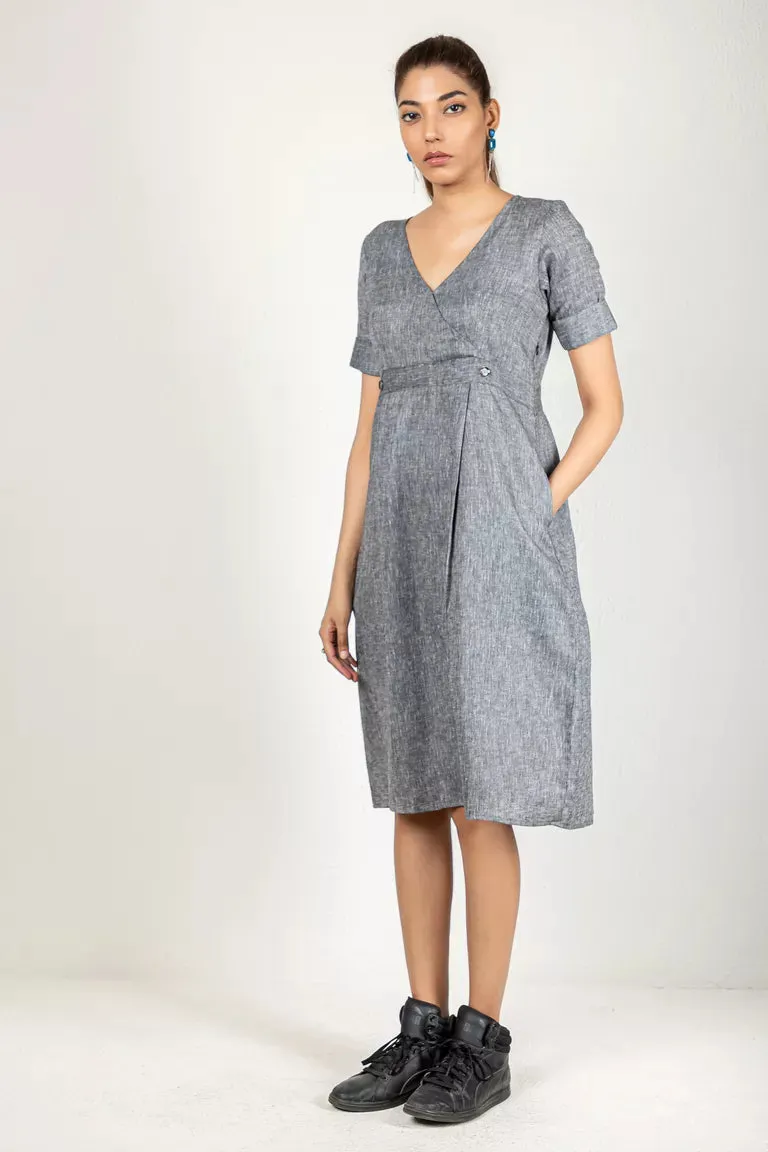 Grey Solid Dress