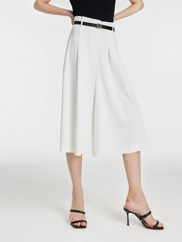 High-Waisted Mid-Calf Women Wide Leg Pants