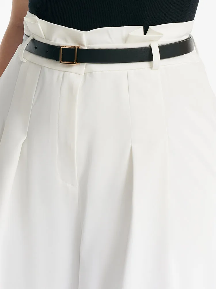 High-Waisted Mid-Calf Women Wide Leg Pants