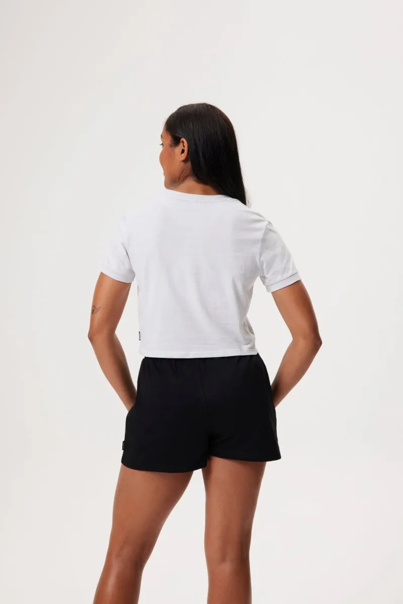 INSPORT WOMEN'S REMI SLIM WHITE CROP TEE