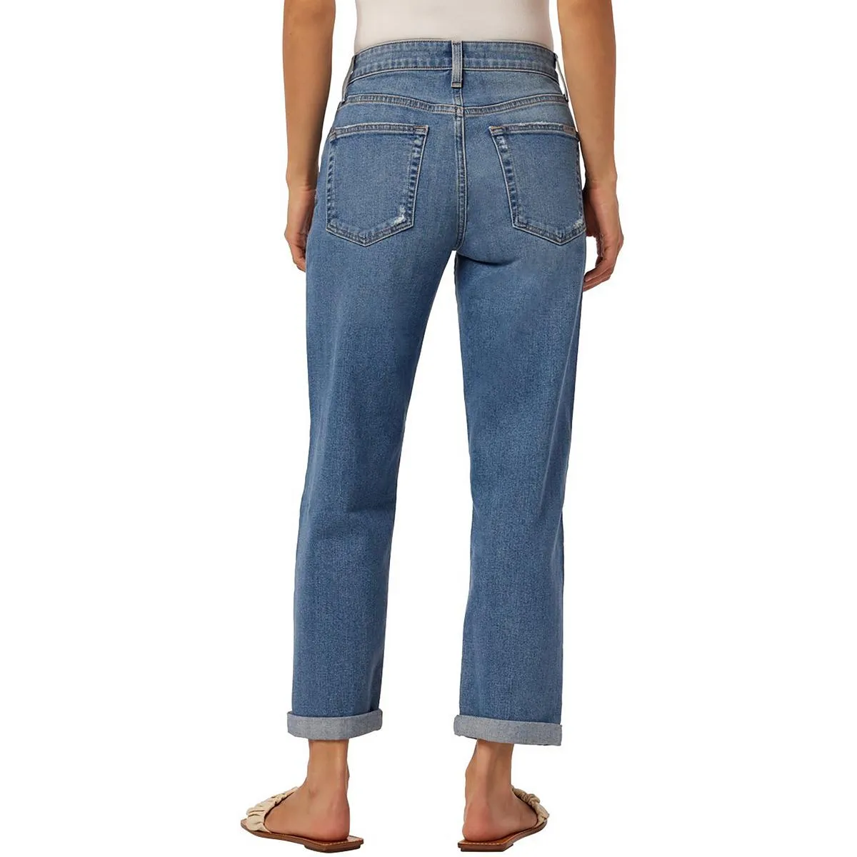 Joe's Womens Boyfriend Destroyed Cropped Jeans