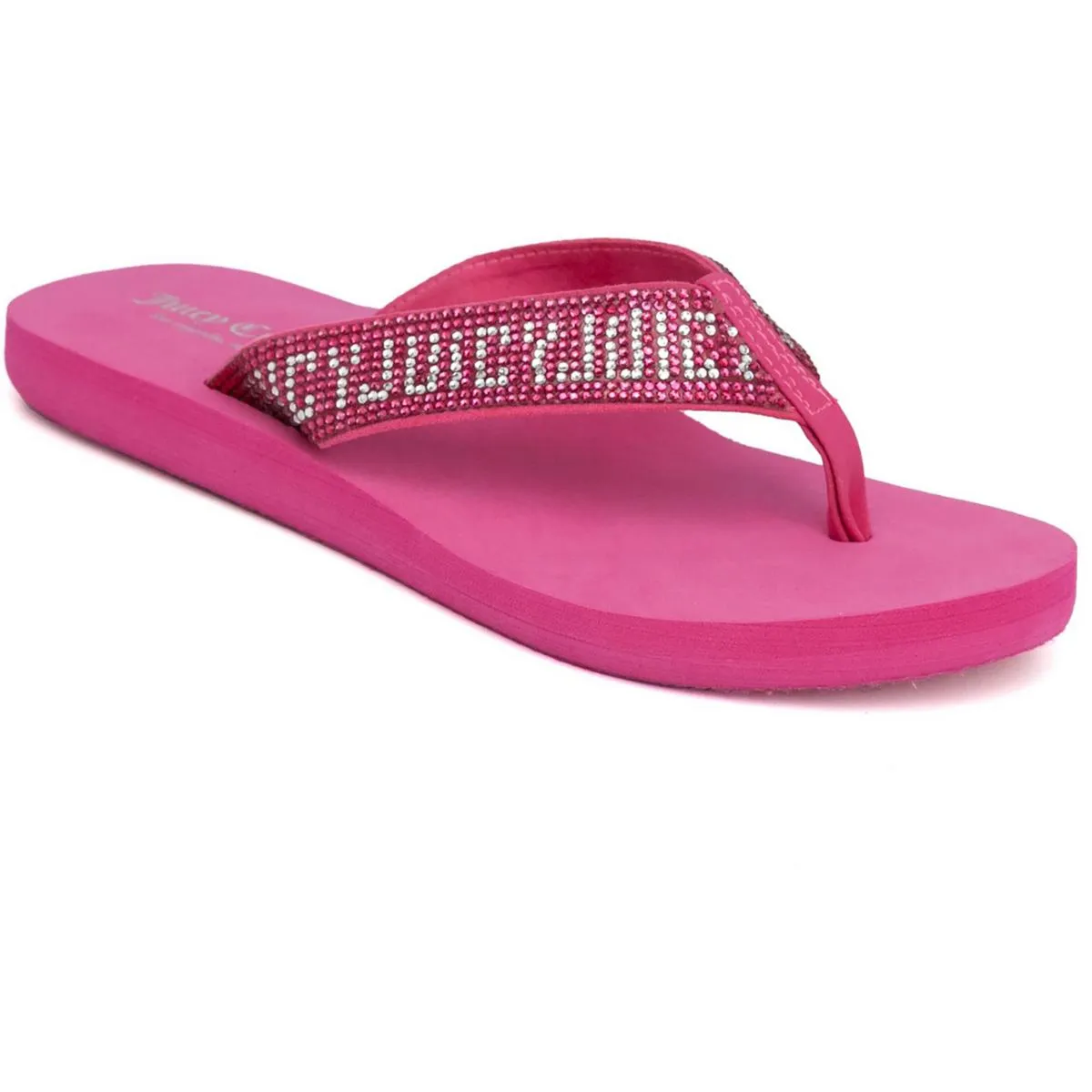 Juicy Couture Womens Shockwave Rhinestone Logo Thong Sandals