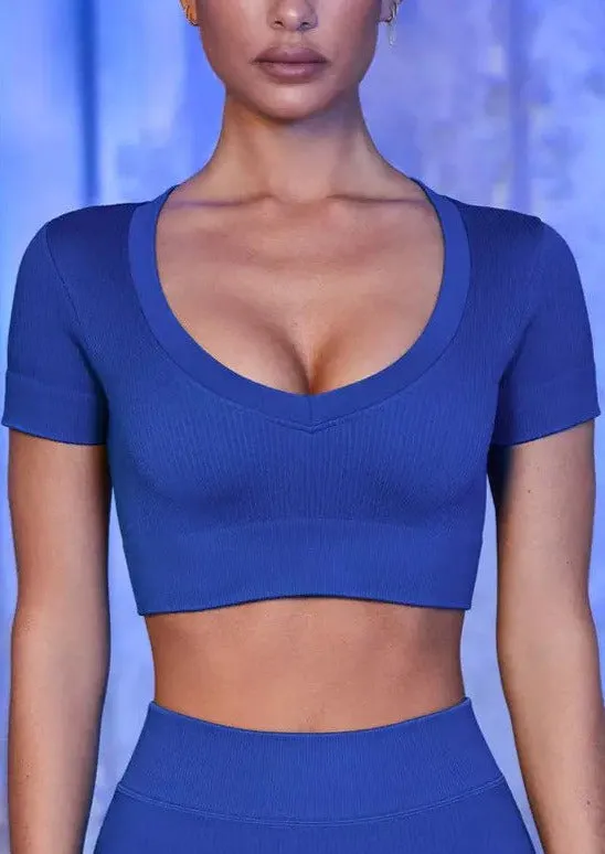 Lulu Ribbed Seamless Yoga Sports Bra Top