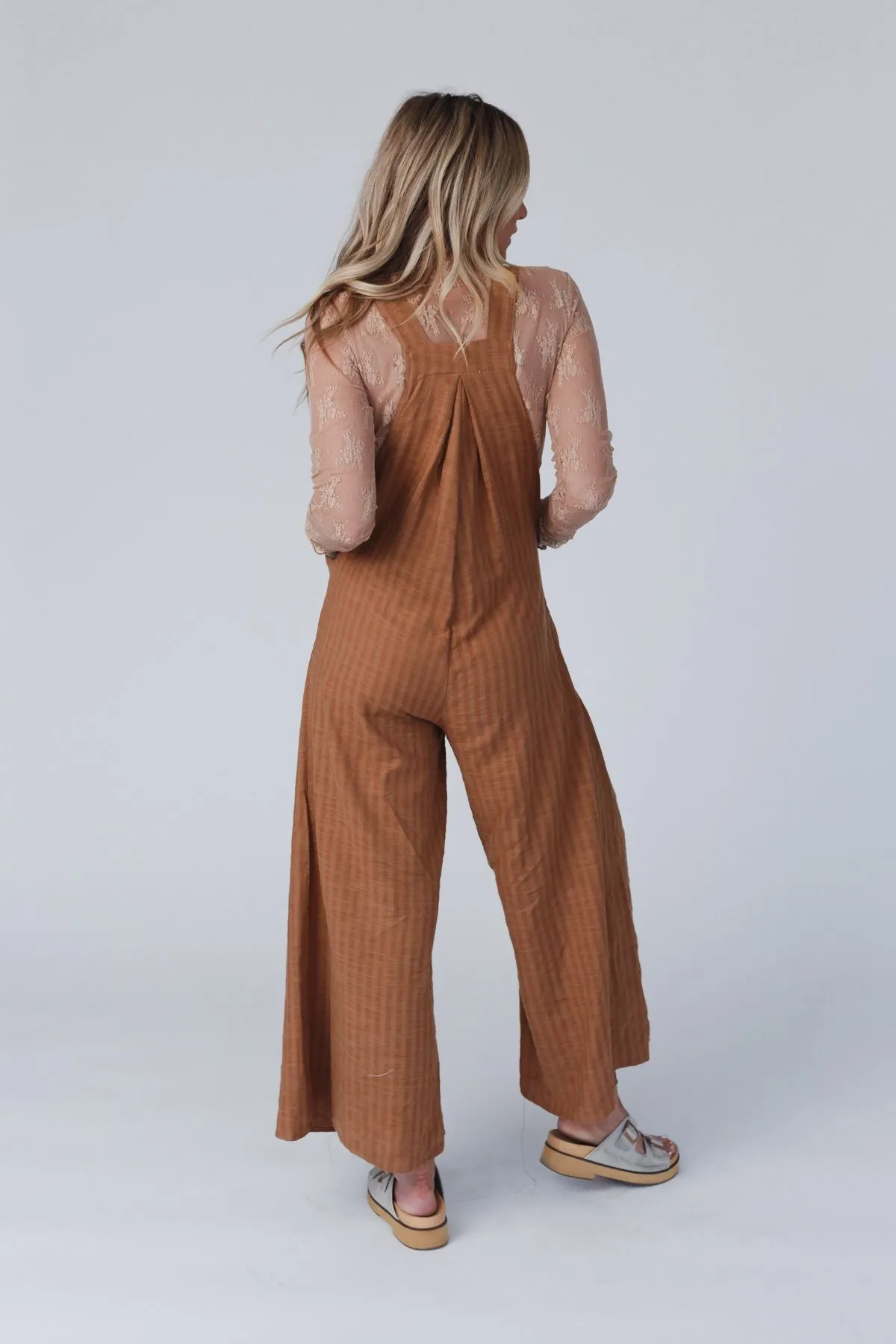 Maribelle Pleated Overalls - Camel