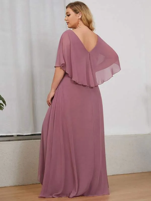 Mother of Bride  Flutter Sleeve Chiffon Gown  Size 20 Style 05490