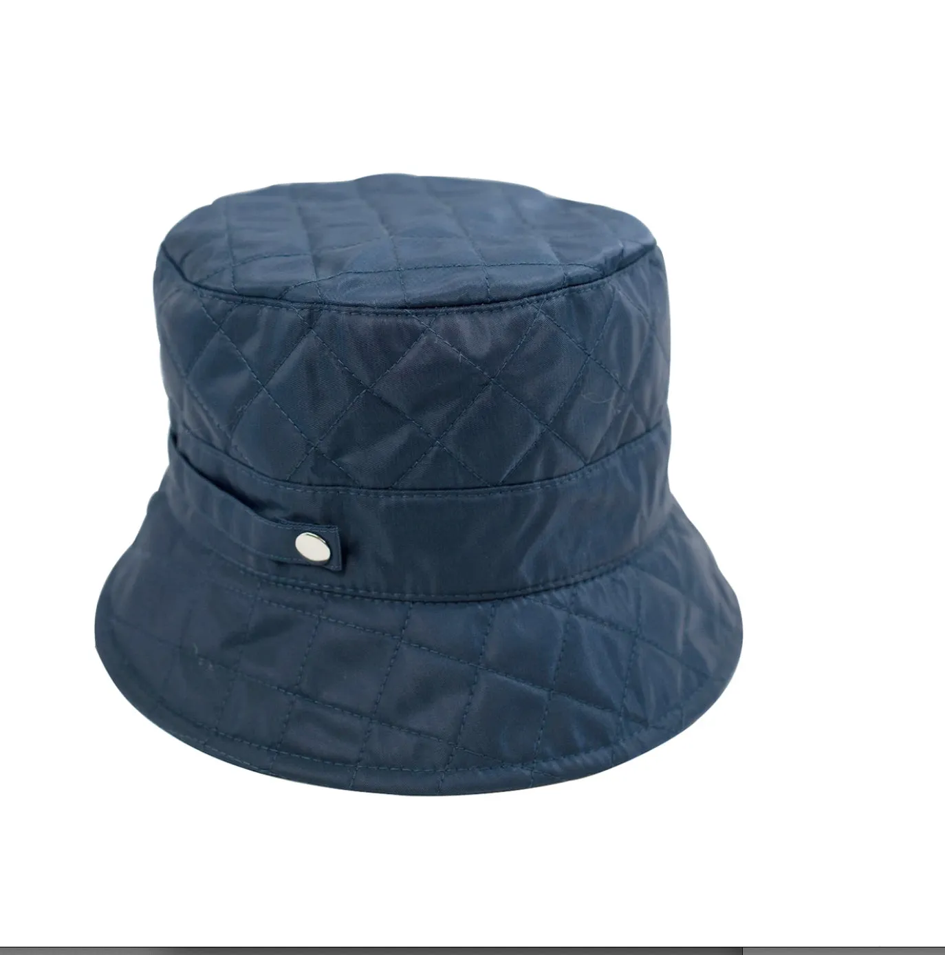 Navy Quilted Rain Hat