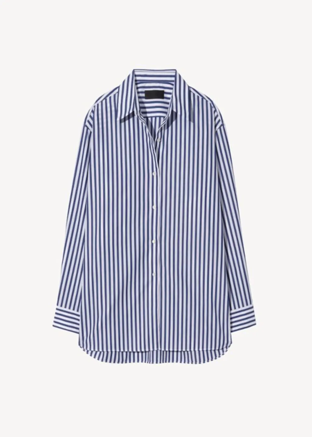 Nili Lotan Yorke Shirt in Large Navy/White Stripes