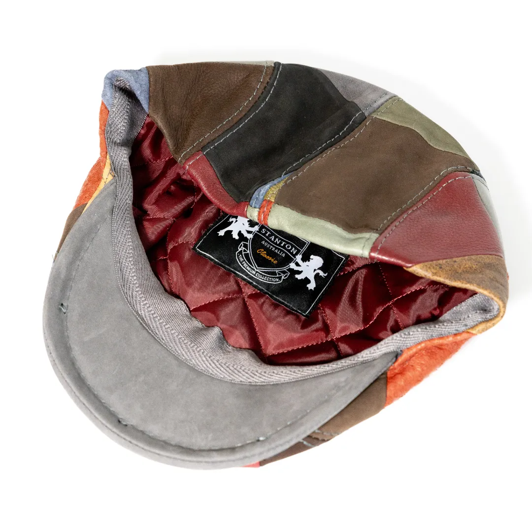 Patch Leather Flat Cap-IT204