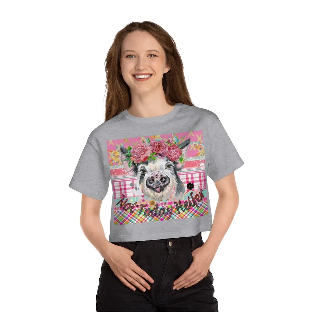 Pink Calypso Piggy Cropped T-Shirt