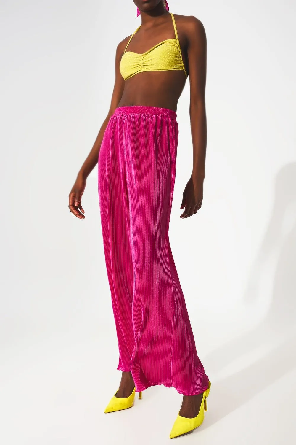 Pink Pleated Pants