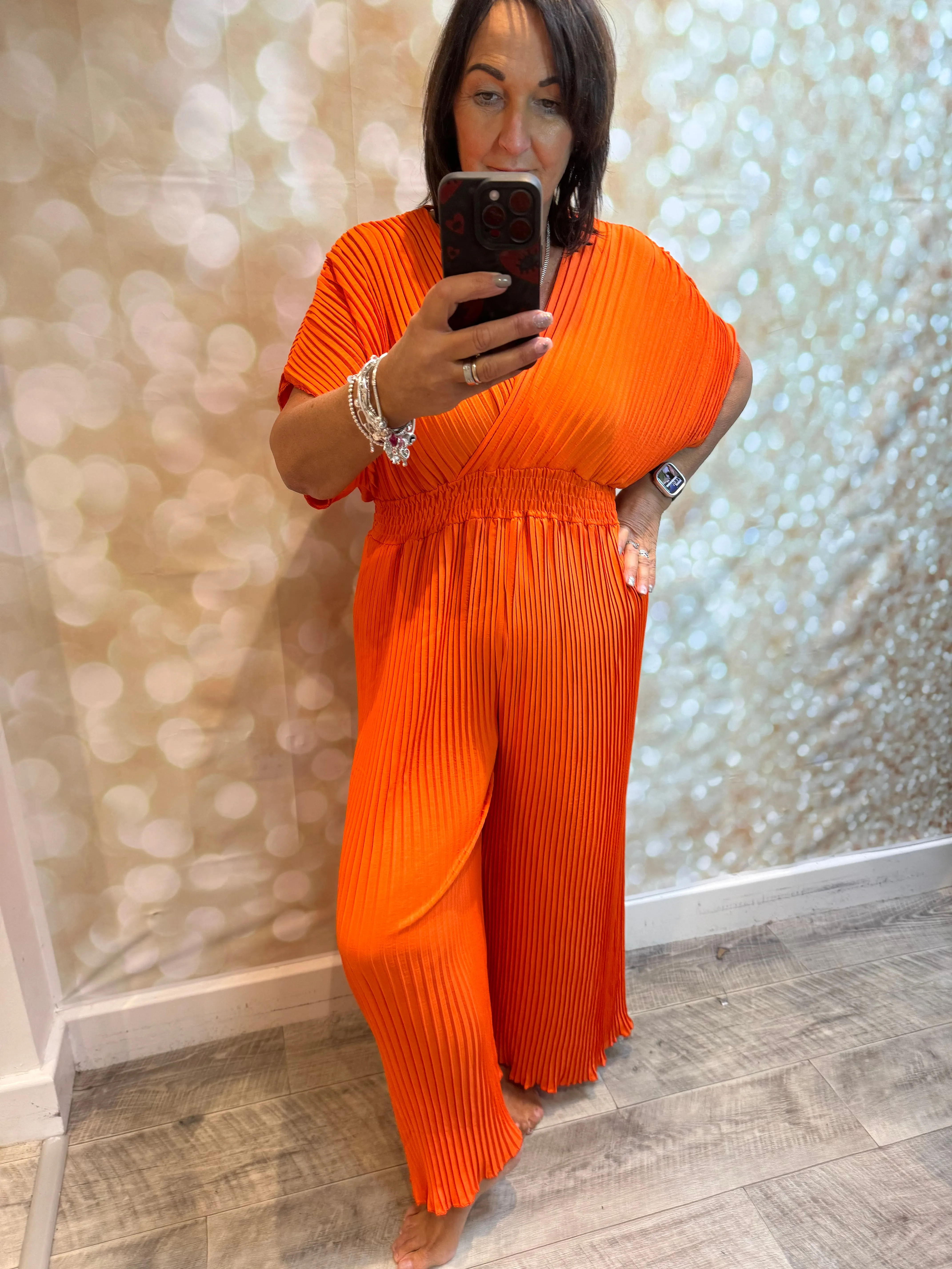 Pleated Palazzo Jumpsuit