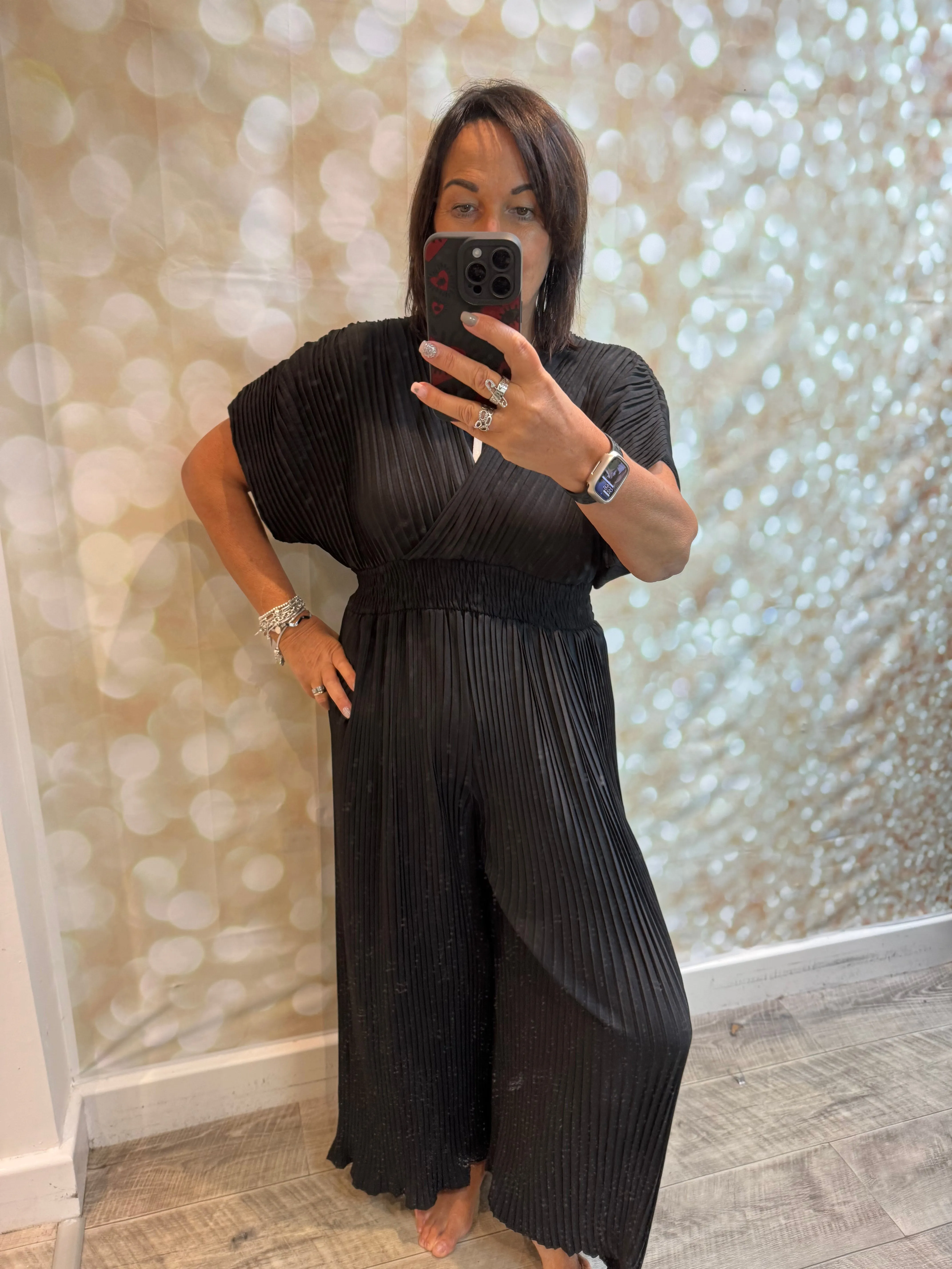 Pleated Palazzo Jumpsuit