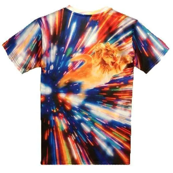 Psychedelic Vortex Kitty Tabby Cat Graphic Print Graphic Tee | Gifts for Cat Lovers