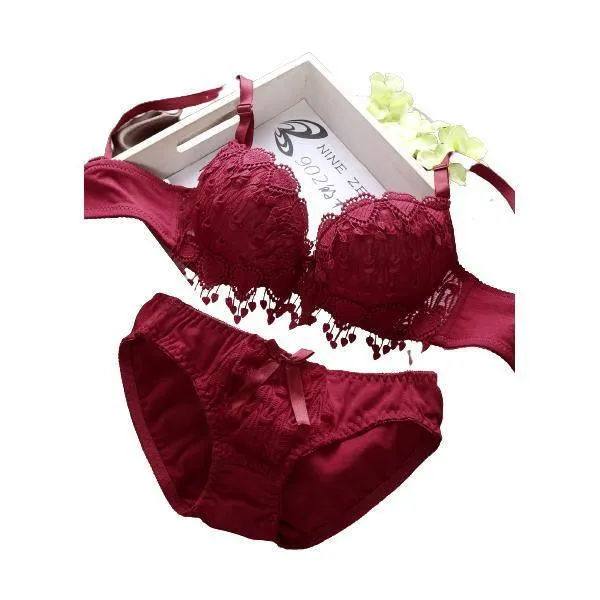 Sexy Bra Panty Set Padded Bra Woman Padded Lace Bra Panty Lingerie Set