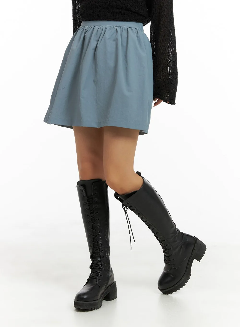 Shirred Flare Mini Skirt CM426