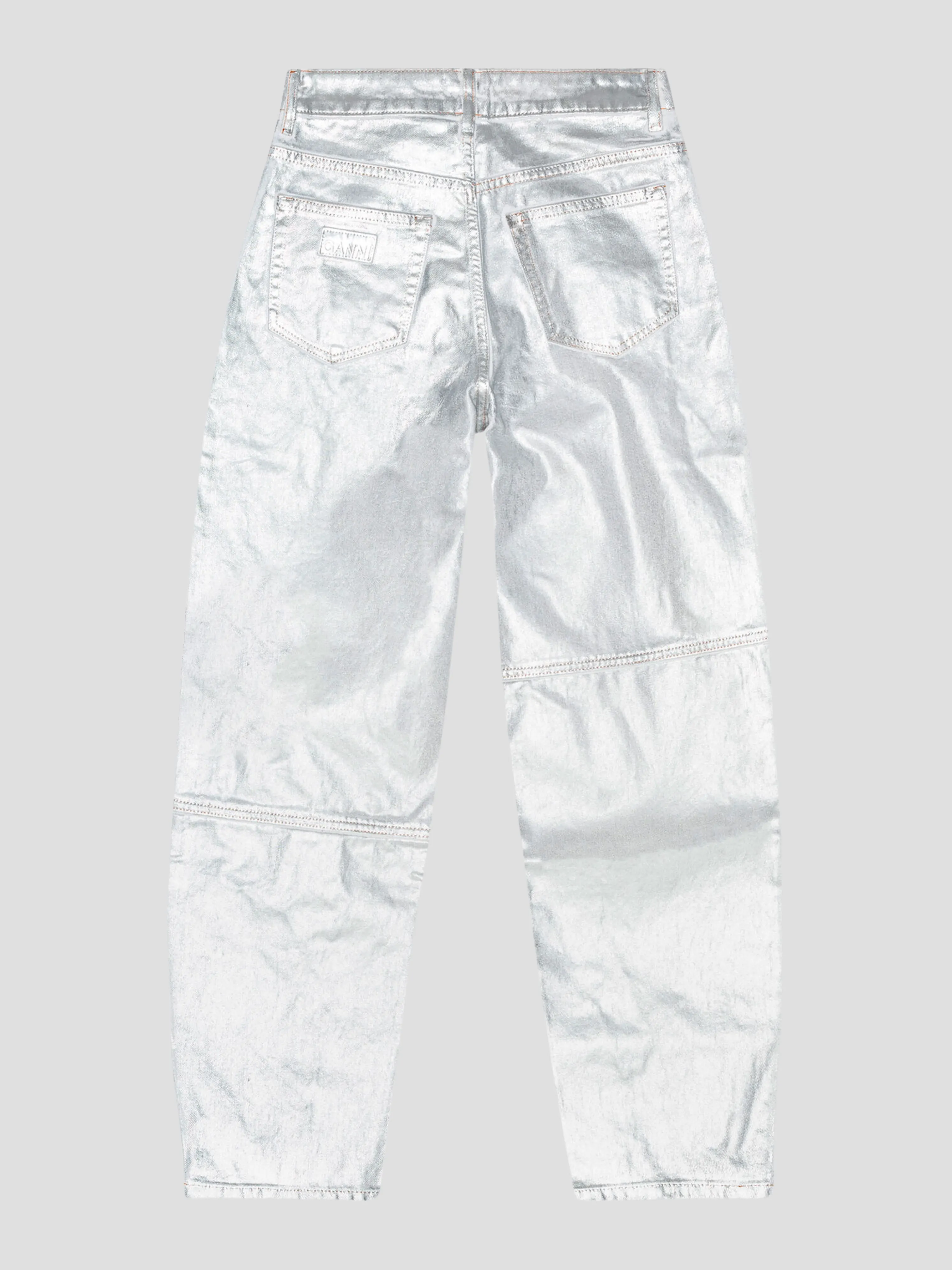 Silver Foil Denim Pants