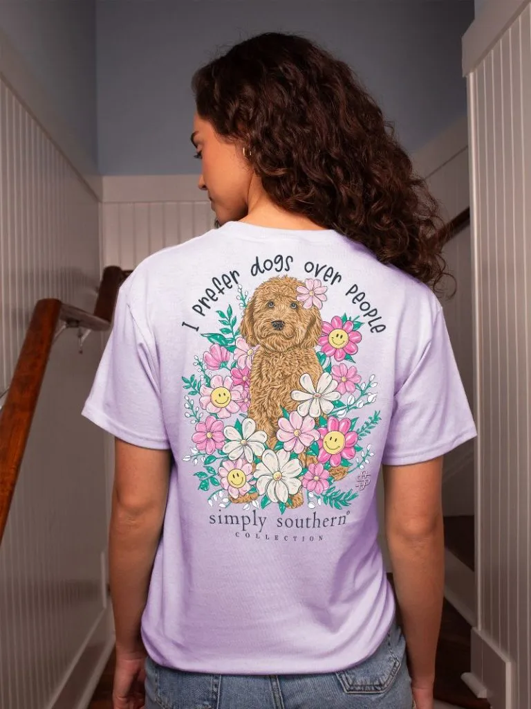 Simply Southern 'Prefer Dogs Over People' Floral Dog Tee in Youth and Adult