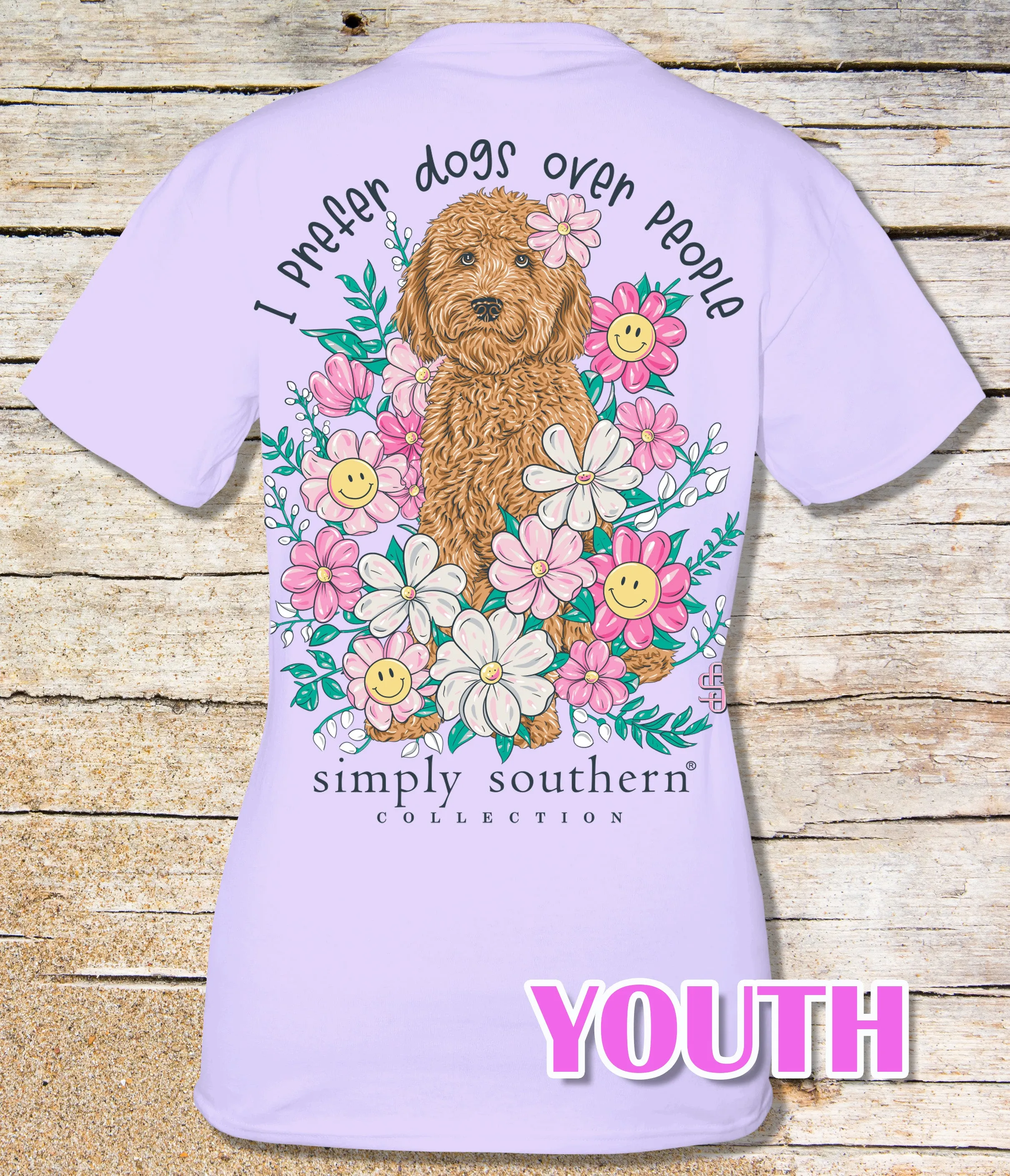 Simply Southern 'Prefer Dogs Over People' Floral Dog Tee in Youth and Adult