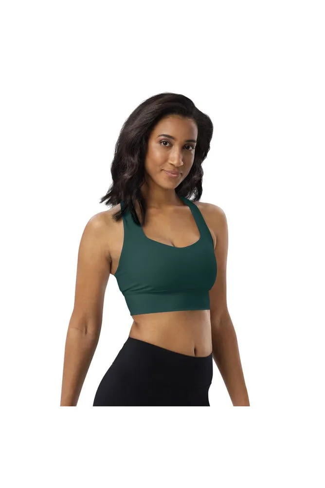 Storm Green Longline sports bra