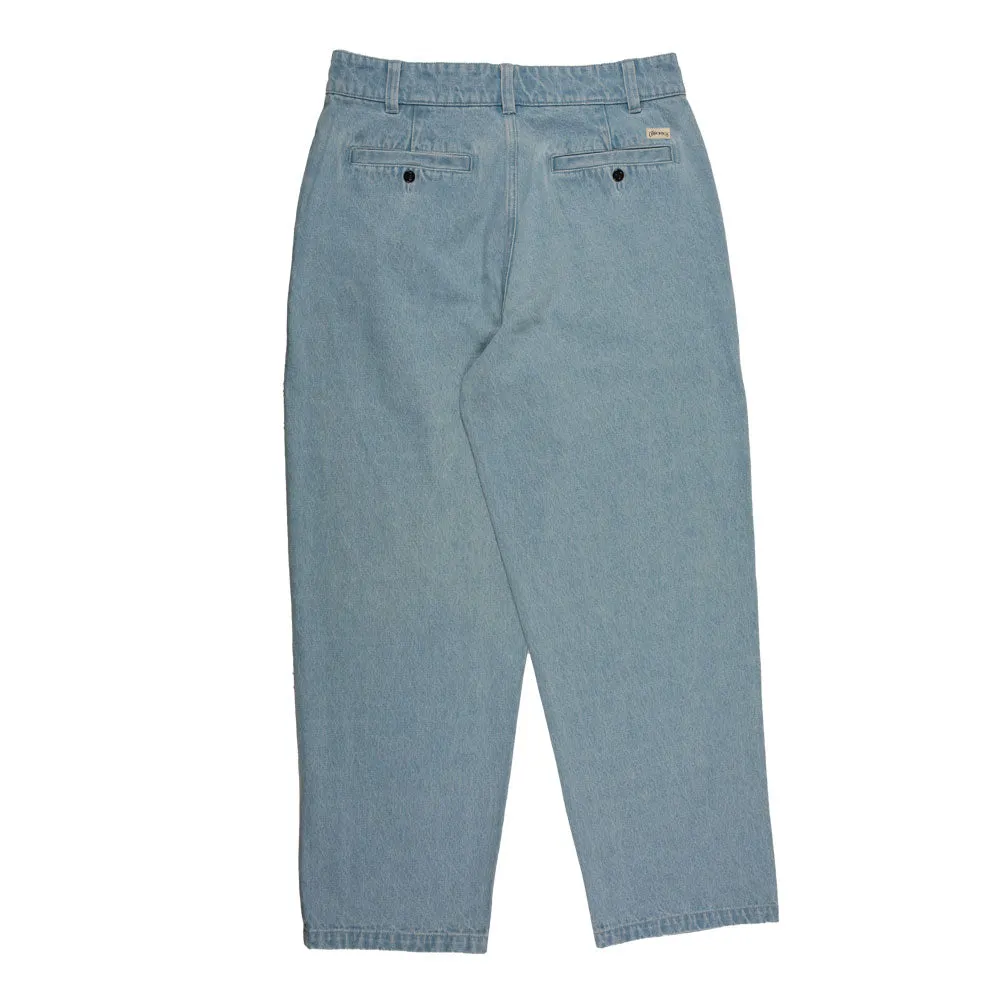 Theories Belvedere Pleated Denim Trousers Lightwash Blue