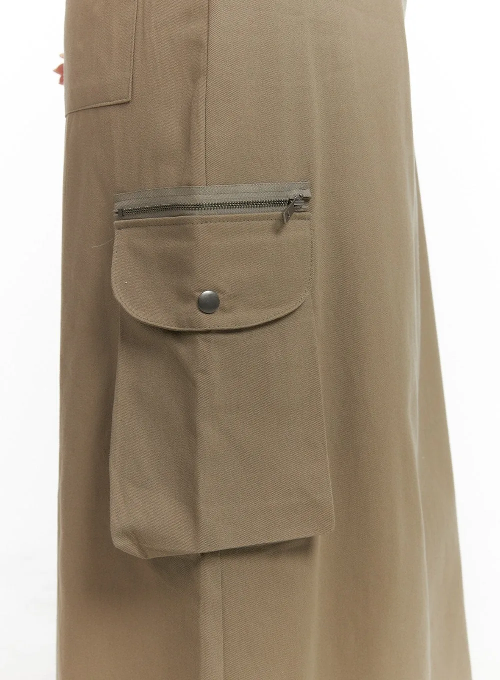 Two-Button Cargo Maxi Skirt CM422