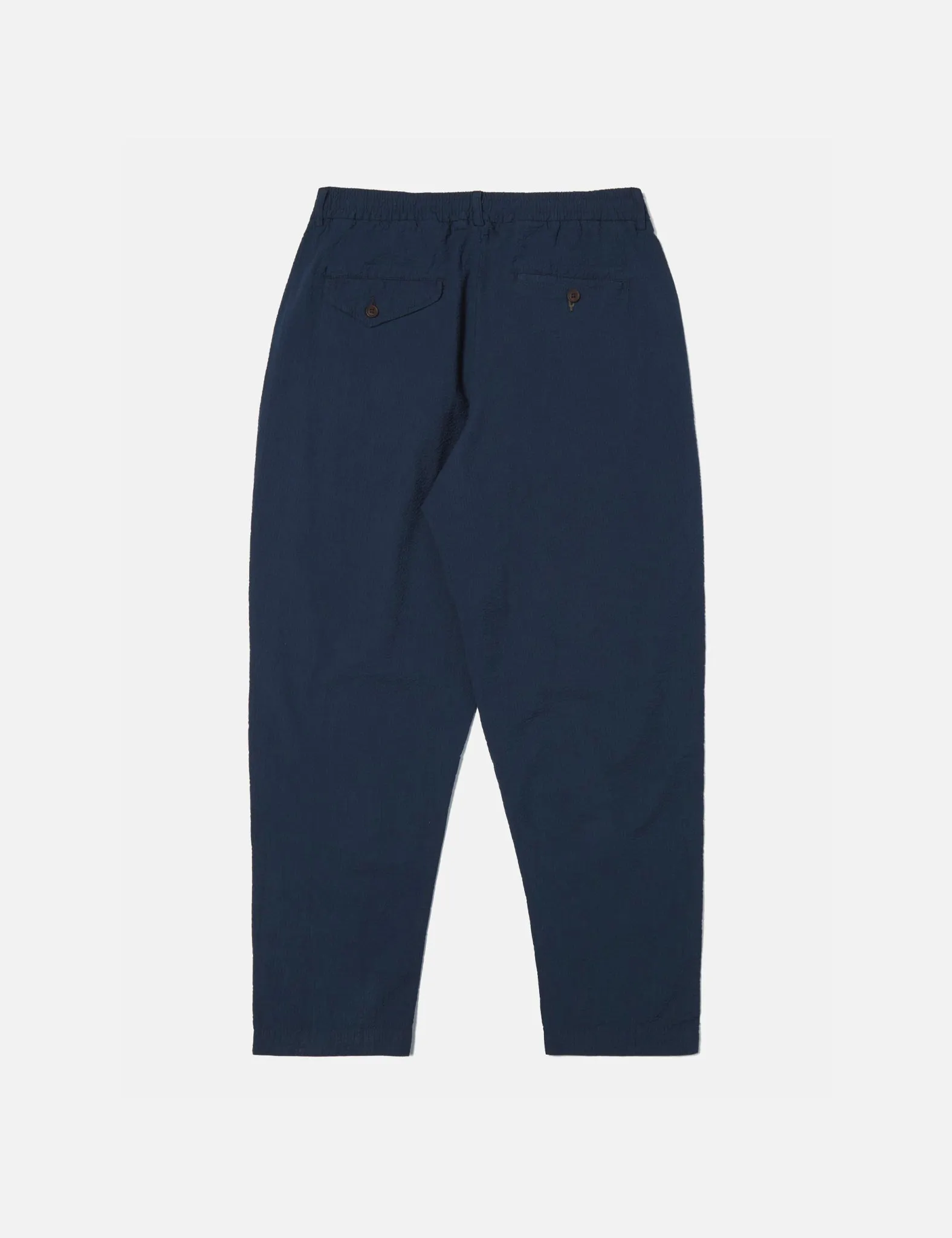 Universal Works Pleated Seersucker Track Pant (Relaxed) - Navy Blue