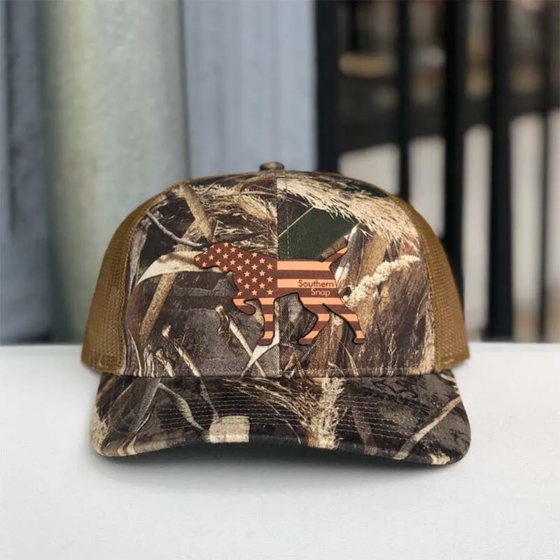 USA Leather Pointer Patch Hat