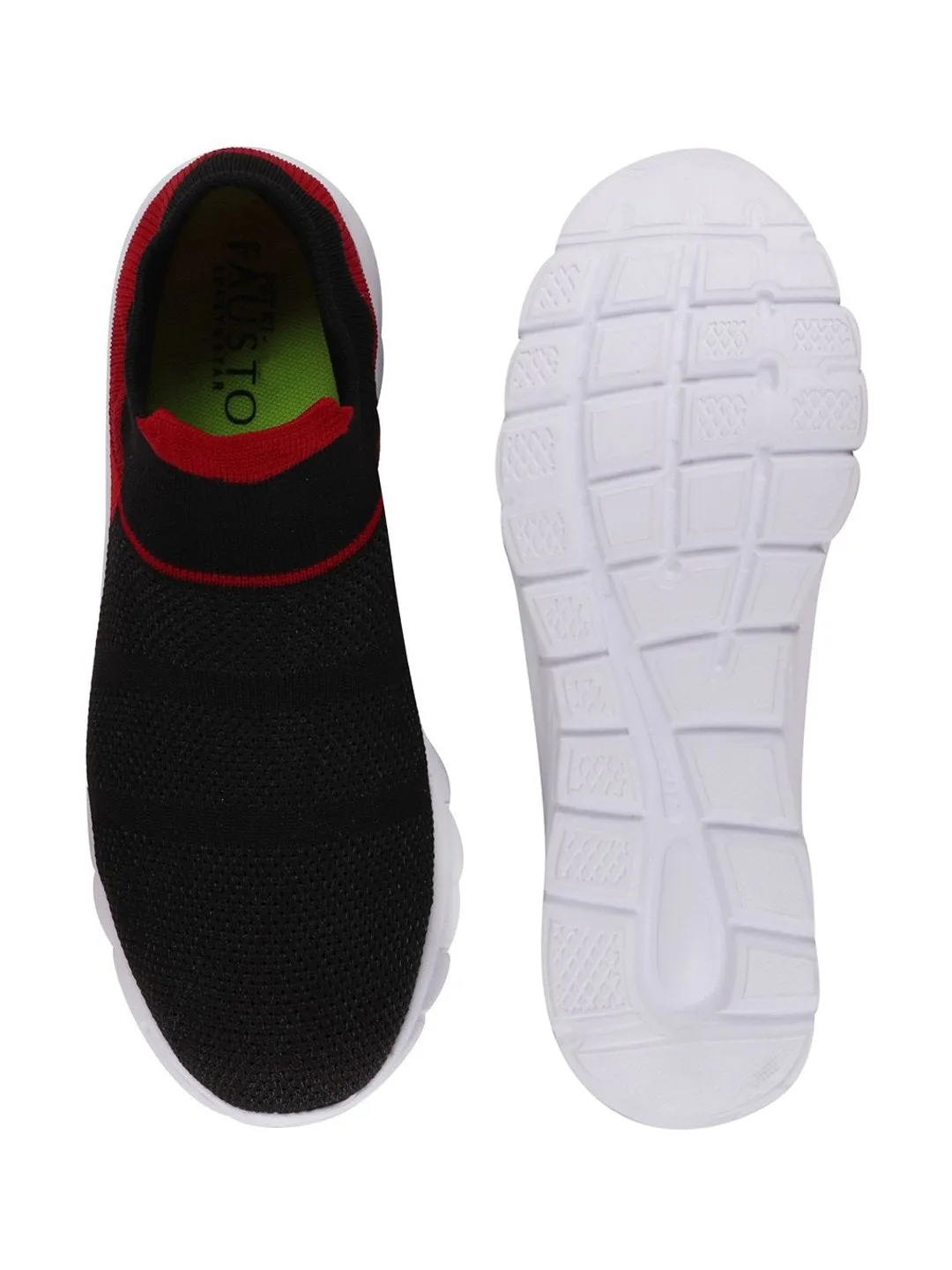 Women Black Sports Slip-On Outdoor Walking Shoes